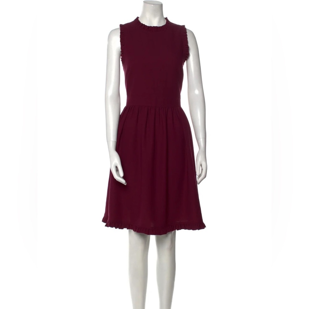 Kate Spade maroon ruffle dress